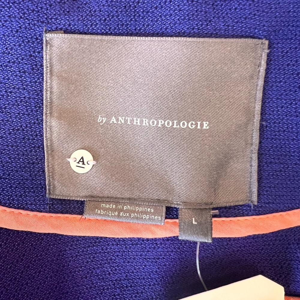 Anthropologie Navy Pea Coat - Women’s Purple & Orange Accents - NWT - Picture 11 of 16
